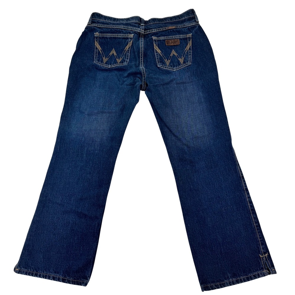 Wrangler Cash Ultimate Riding Jeans Dark Wash Bootcut Fancy Hem 11/12x30 WRC10ON